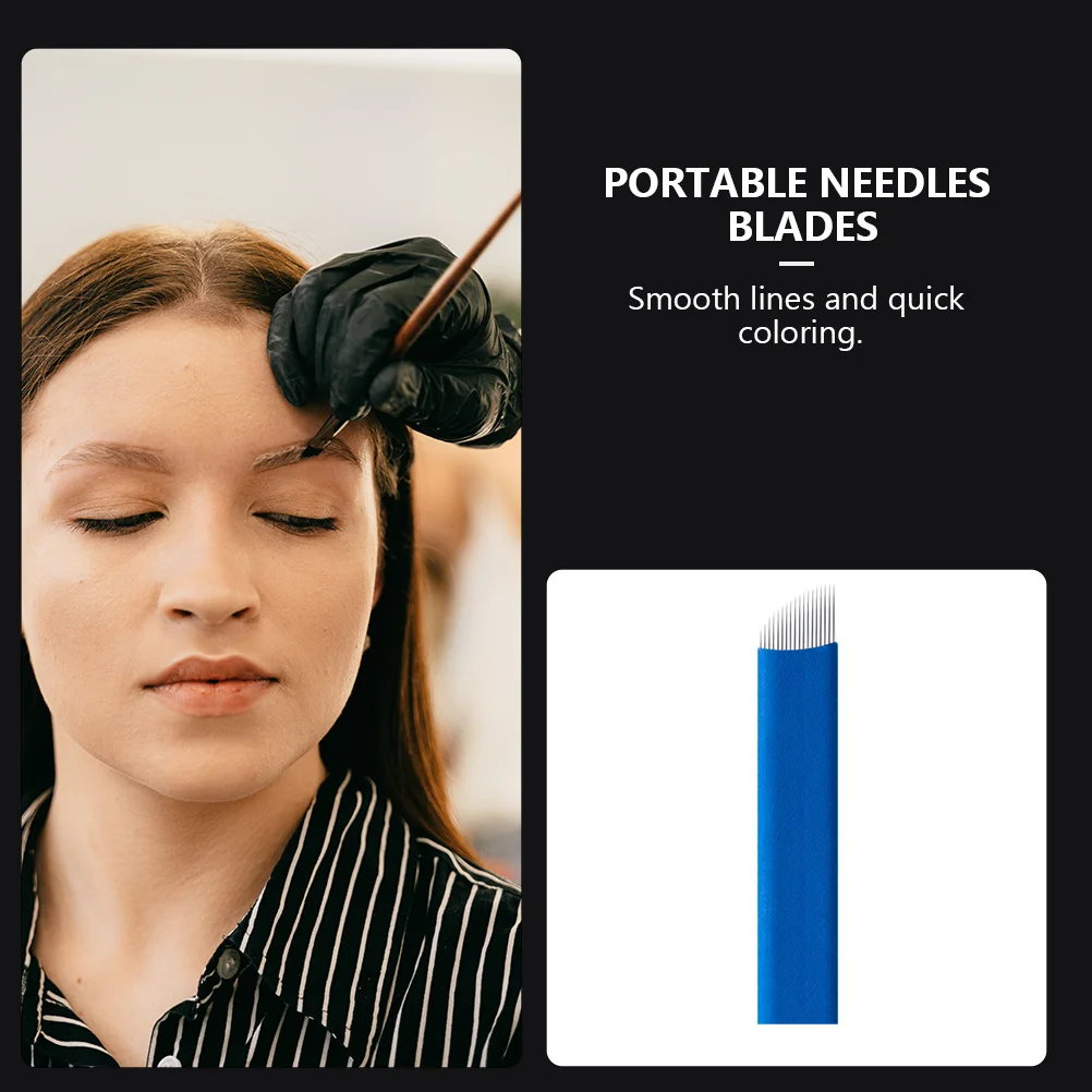 

30pcs Disposable Microblading Needles Stainless Steel Manual Tattooing Tools For Eyebrow Supply Portable Blade Set