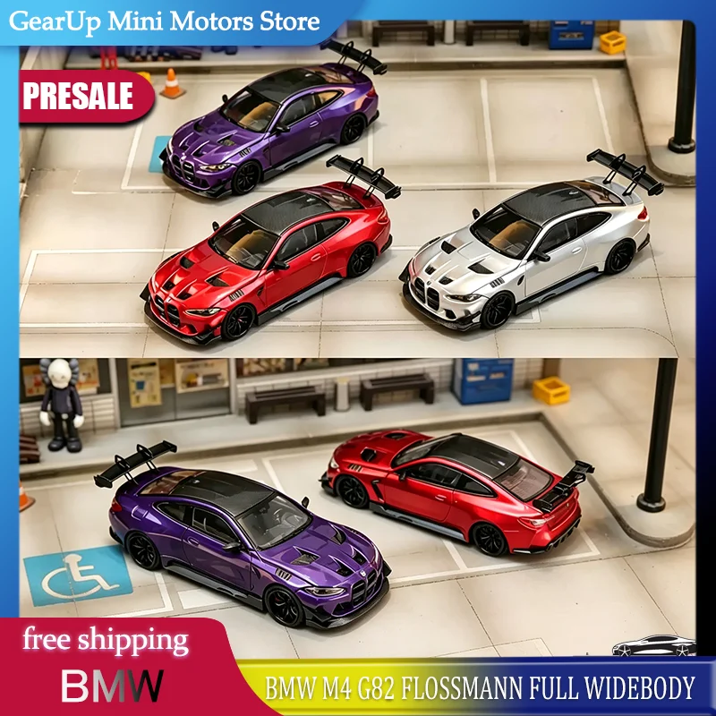 

Sw 1:64 Bmw M4 G82 Flossmann Full Widebody Silvery Alloy Diecast Car Model Toy For Collectors Desktop Display Home Decoration