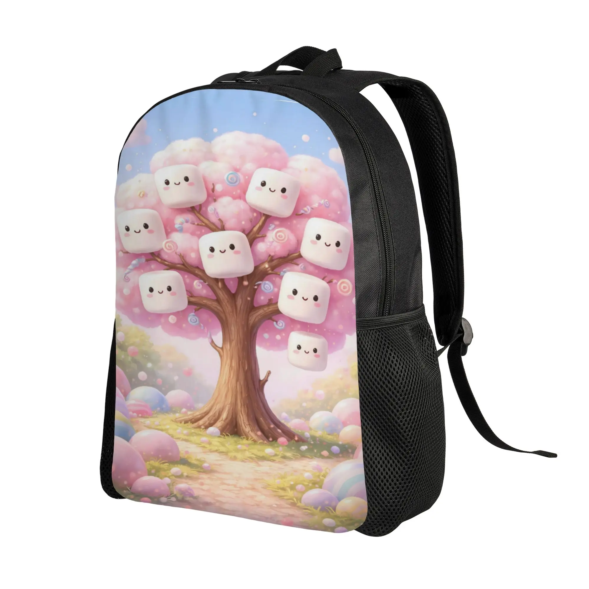 Fun Marshmallow Cartoon  Backpack  Aesthetic Backpacks Boy Sport Print High School Bags Custom Rucksack