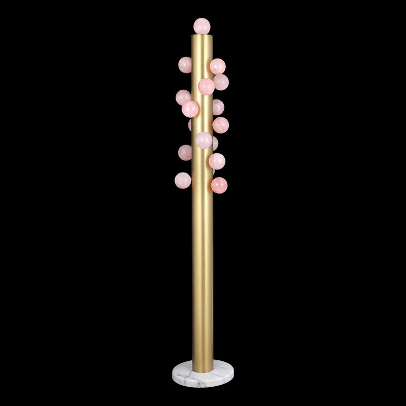 Modern brass floor lamp simple natural crystal stone floor lamp art designer living room bedroom floor lamp
