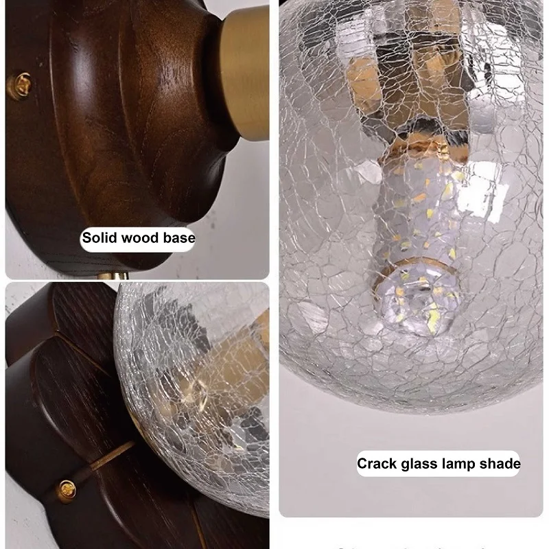 الرجعية الجليد متصدع الزجاج غرفة نوم السرير الجدار مصباح الجوز خلفية مصباح مدخل المدخل الممر المحيطة مصباح #3