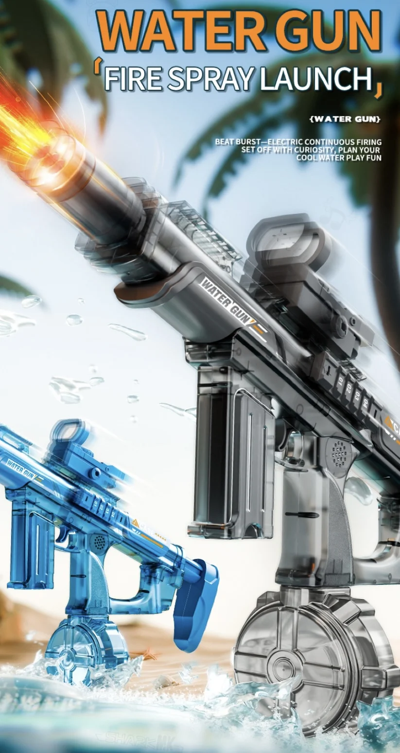 Electric Water Gun Fully Automatic With Flashing Cool Lights_voghion.com