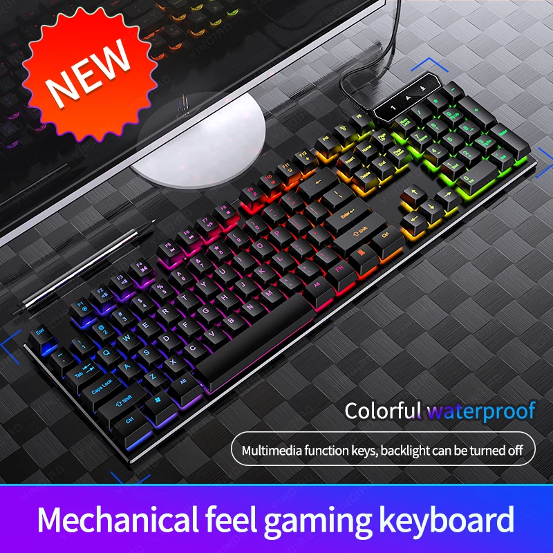 Custom Retro Keyboard V4 USB Flat Mouth Round Mouth Notebook General Office Wired Mechanical Keyboards 2024