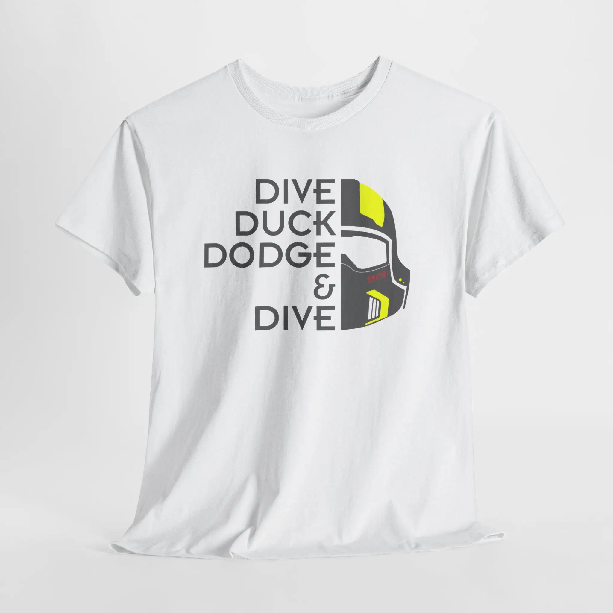 2026 New Dive Tactical Oversized Unisex Streetwear TShirt Dive Duck Dodge Dive Helmet For the Brave Front Graphic Tee Short Tops