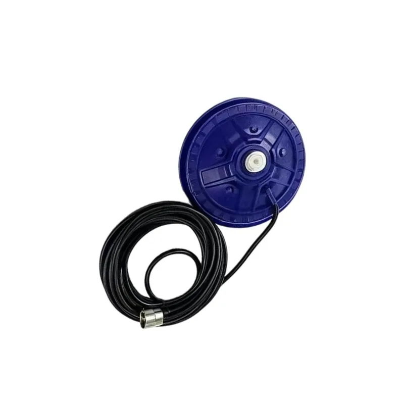 【HOT A69Z!】Universal Car Walkie Talkie Antenna Base Strong Suction Cup Mount 5M 50-3 Coaxial Cable Male Connector, Blue