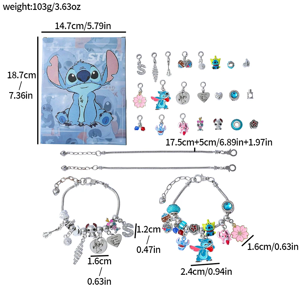 Kawaii disney lilo & stitch moda advento surpresa caixa cega diy encantos ponto pingente para festival festa acessórios presentes
