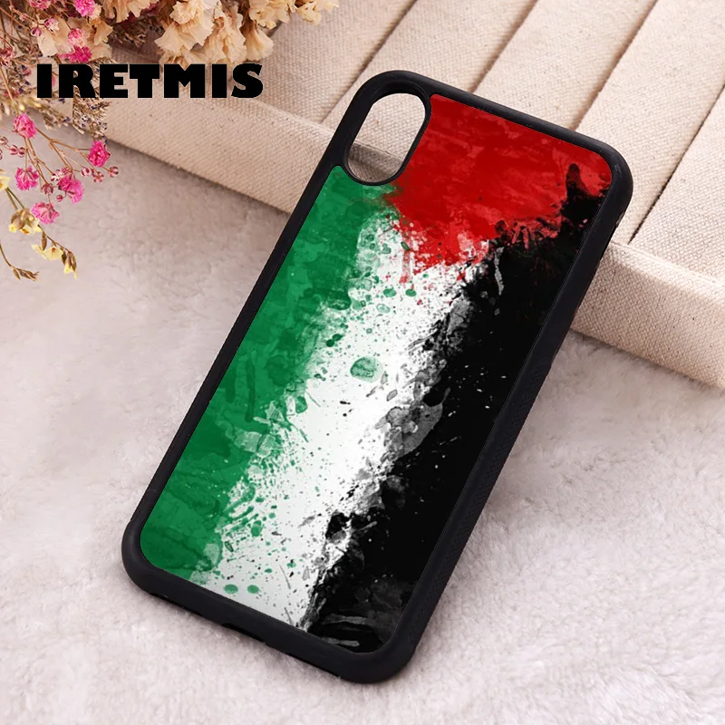 Iretmis Phone Cover Cases For iPhone X XS Max XR 11 12 13 PRO MINI 14 15 16 Plus Rubber Silicone palestine flag