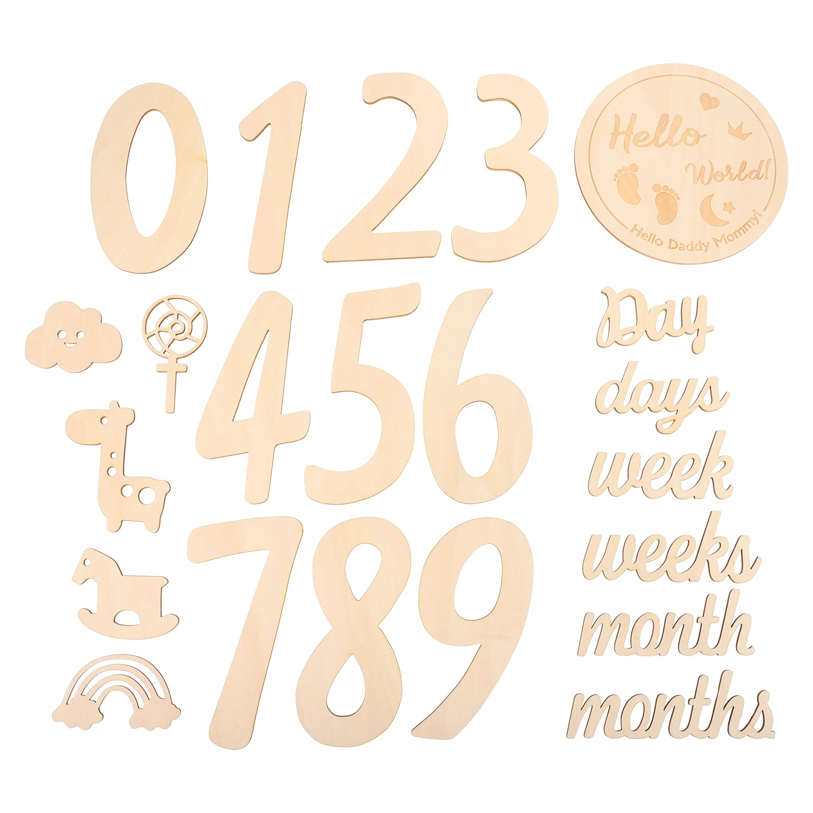 

Baby Memorial Decoration 1st Birthday Shower Wall Photo Props Basswood Growth Home Room Shoot Supplies