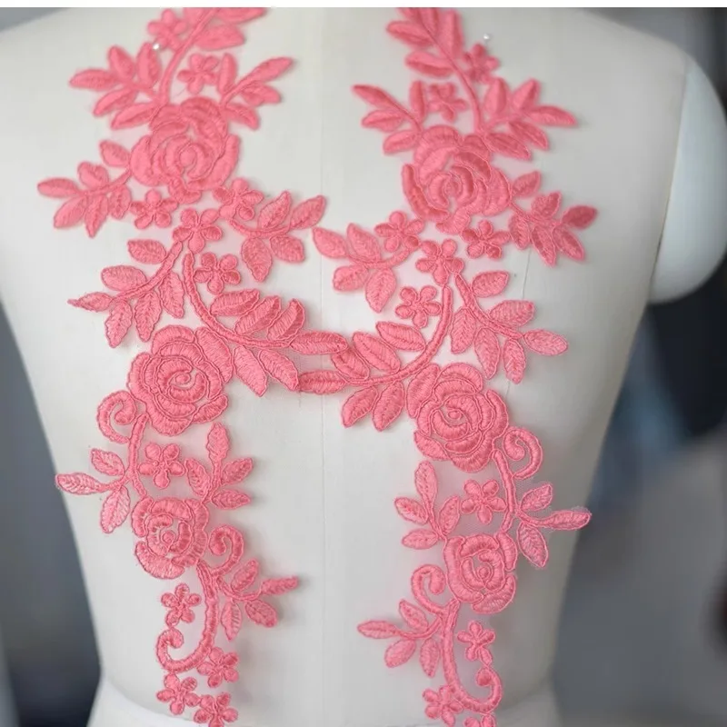 

4 Pieces, New Fashionable Color Embroidery Lace Decal Handmade Wedding Dress, Dress Accessories, Materials, Flower Patches
