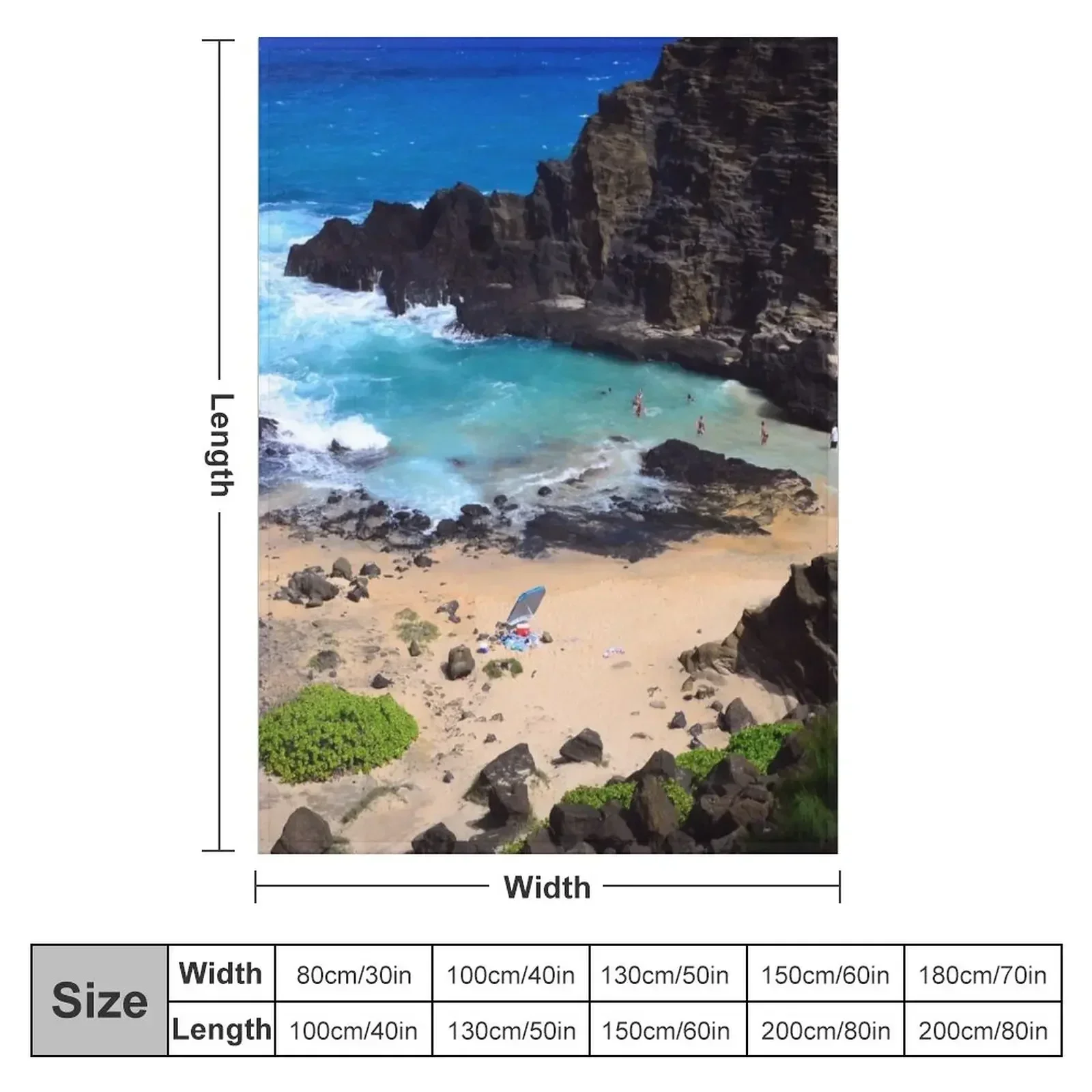 Forbidden NO TRESPASSING Beach in Oahu, Hawaii Art Photo Throw Blanket for sofa Extra Large Throw decorative Blankets