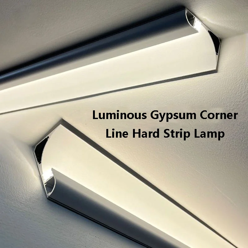 

1/1.5/2M Ceiling Free Top Corner Wall Aluminum Profile Surface Mounted Ceiling Luminous Wall Washing Linear Hard Strip Light