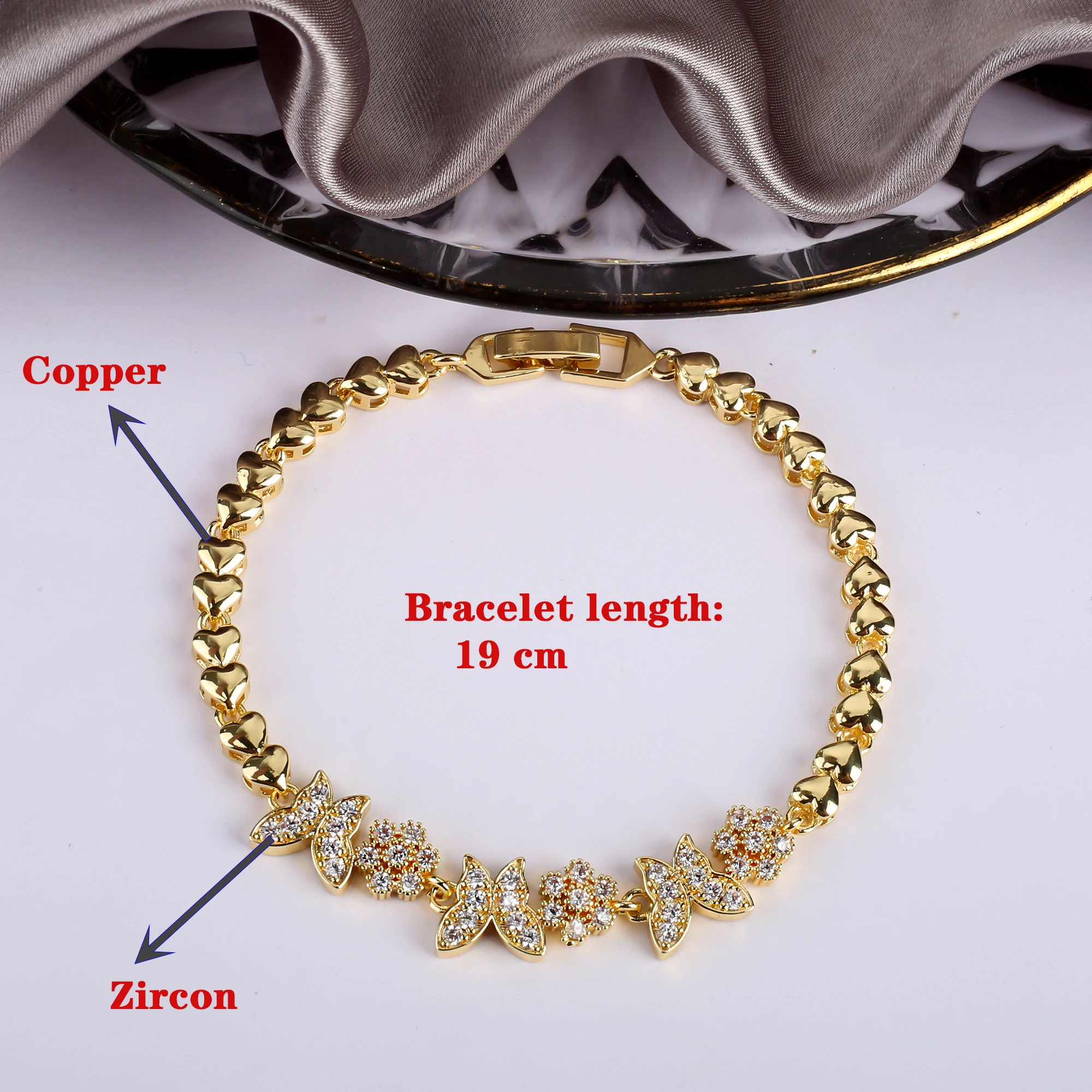 Romantic Luxury Heart-Shaped Geometric Bracelet Zircon Geometric Bracelet For Women Temperament Bracelet Trendy Jewelry Gift