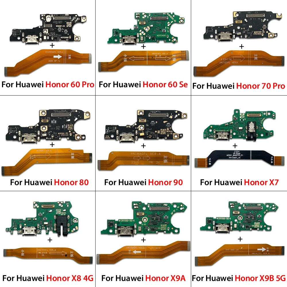 Main Board Motherboard Connector Flex Cable For Huawei Honor 60 Pro 60 Se 70 Pro 80 90 X7 X8 4G X9A X9B 5G USB Charging Dock
