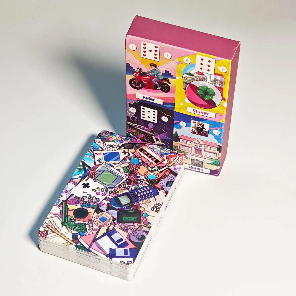 العودة إلى 80's Lenormand Deck 36 قطعة من بطاقات Lenormand + 2 بطاقة خاصة 9*6 سم مطبوعة على بطاقات منقوشة مزدوجة 350GSM