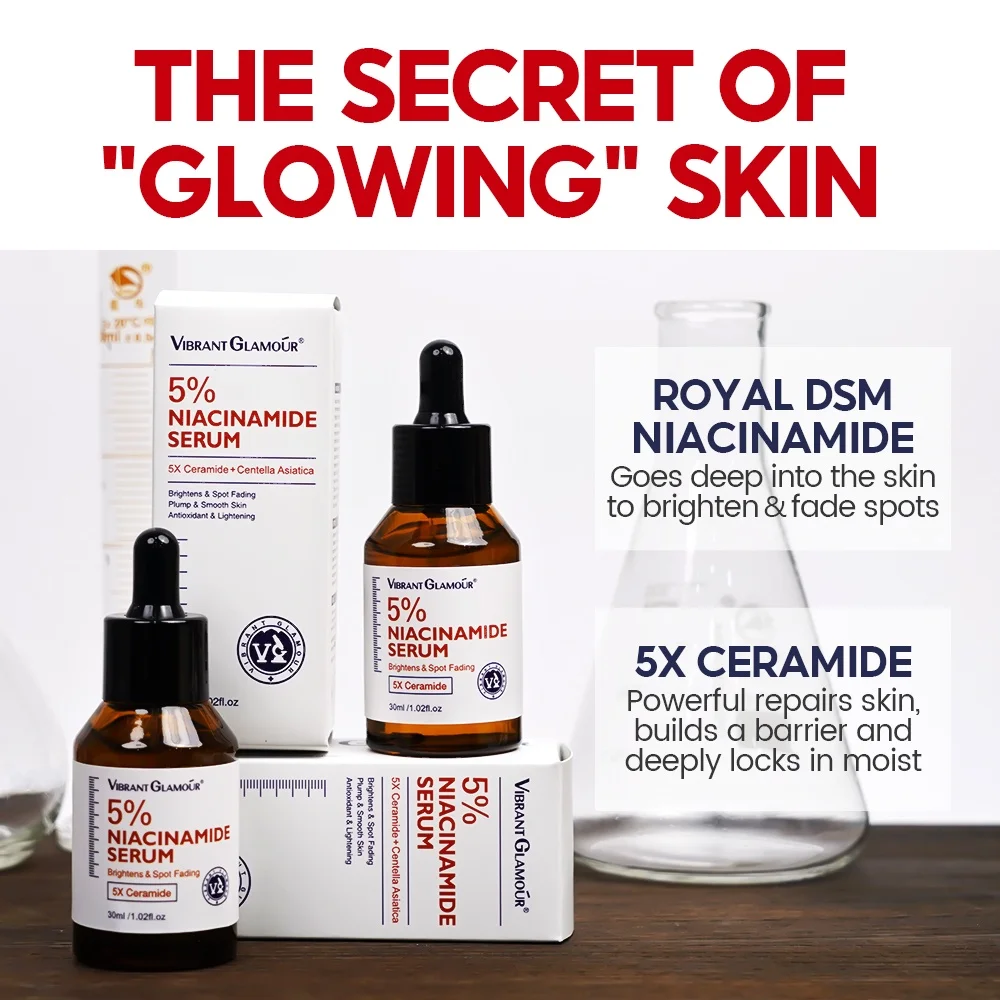VIBRANT GLAMOUR 5% Niacinamide +5X Ceramide+3X Centella Asiatica Facial Serum FACE CARE 30ml