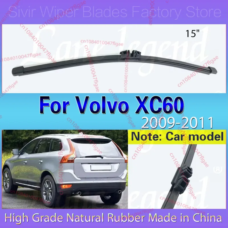 

Car Wiper 15" Rear Wiper Blade For Volvo XC60 2009 2010 2011 Windshield Windscreen Rear Window Rain Brush Car Accessories