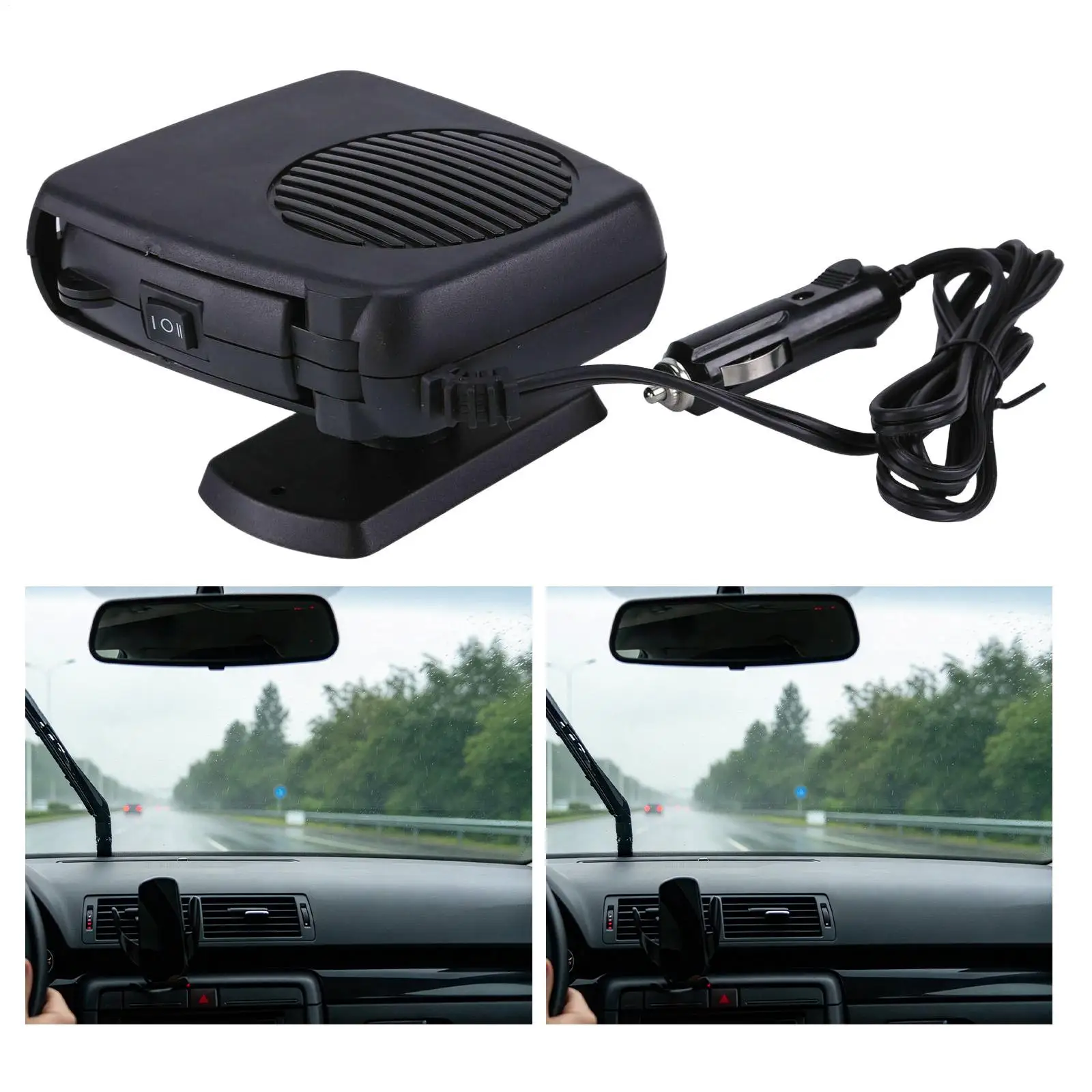 Heater For Car 24V Fast Heating Winter Auto Window Defroster Car Windshield Demister For Drivers Campers Travelers Tailgating