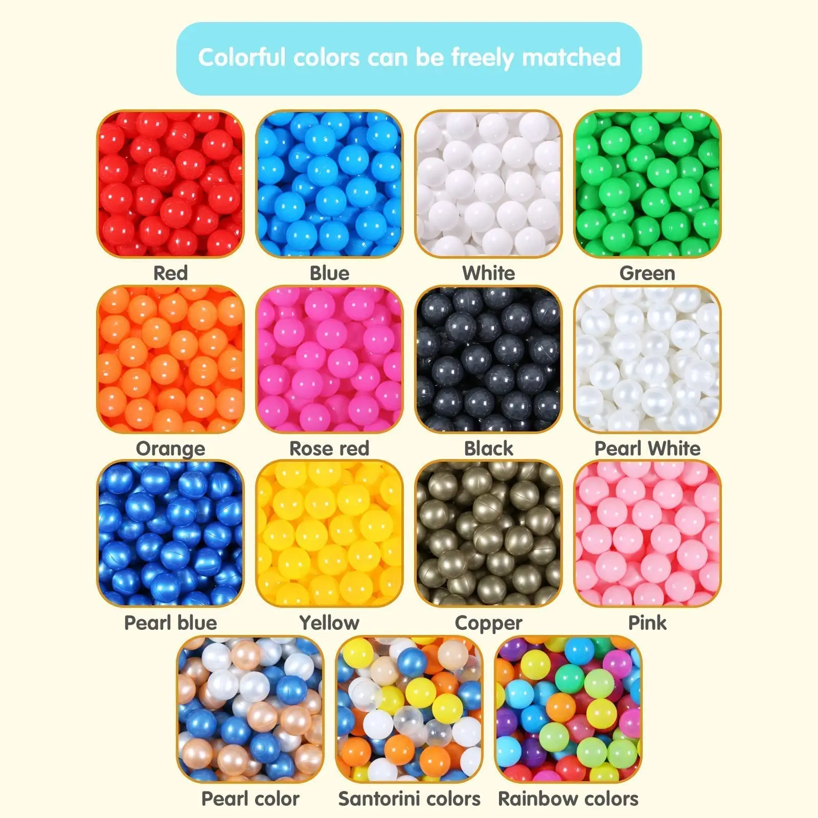 5.5CM 100pcs/set Non-Toxic Soft Plastic Ball Pit Balls with Mesh Bag Solid Color Series Toy Balls Kid's Room Activity Decor