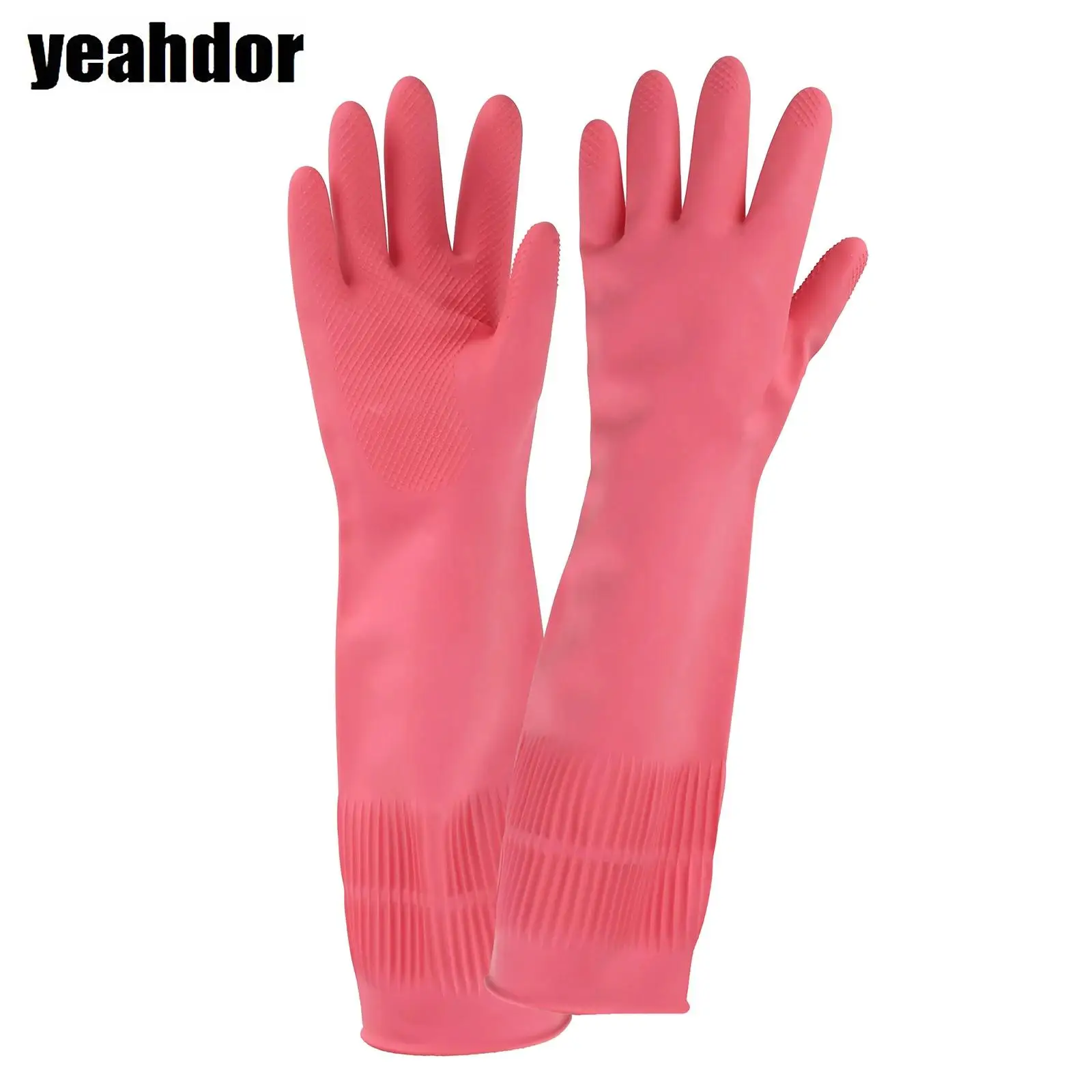 

1Pair Latex Kitchen Dish Washing Gloves Waterproof Anti-fouling Household Cleaning Anti-slip Wear Gloves Home Accessory Tools