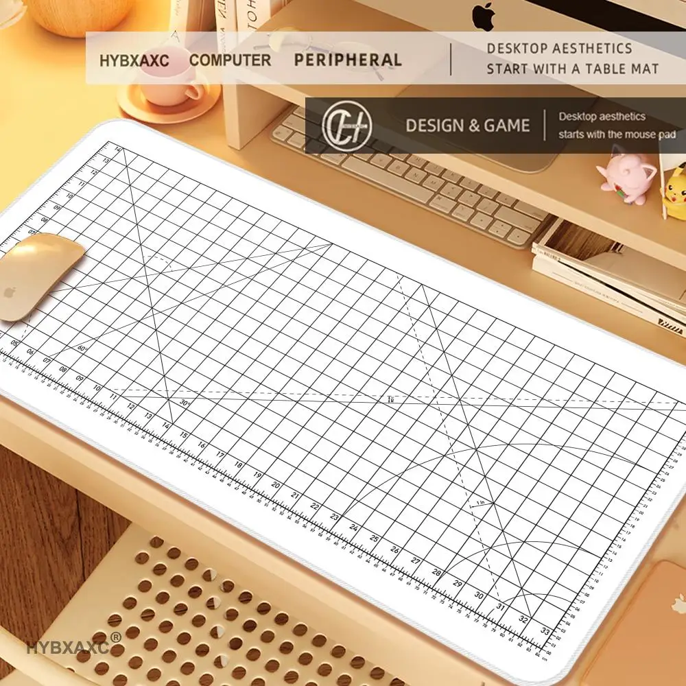 

HYBXAXC Black Mouse Pad Cutting Desk Mat Kawaii Office Laptop Gaming Mousepad Minimalistic Rubber Keyboard Mouse Computer Carpet
