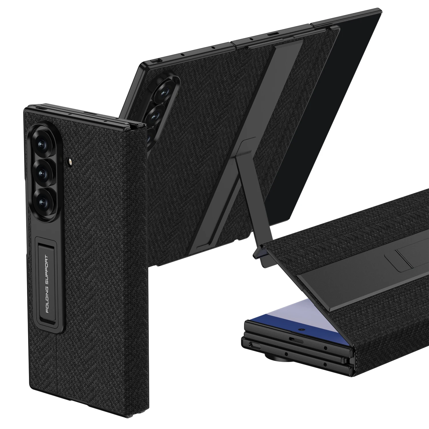 

For Samsung Galaxy Z TriFold Case Phone Holder Design With Film Protector Business Wallet Flip Mobile Phone Cover