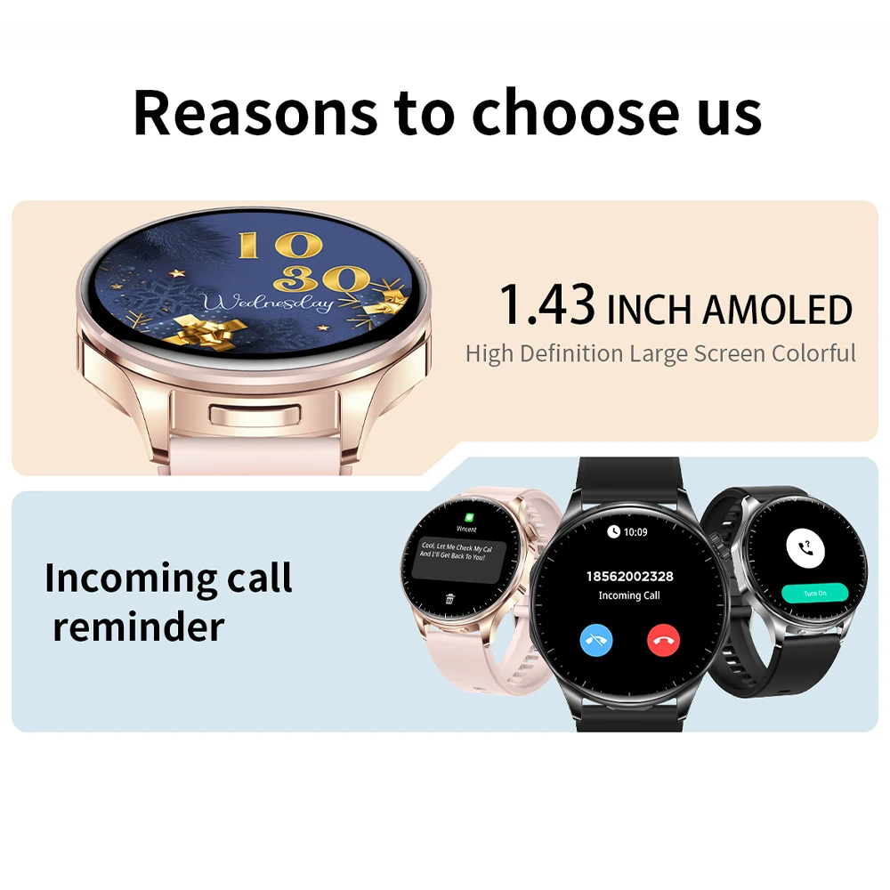 لهواوي 2 في 1 سماعات ساعة ذكية شاشة AMOLED BT دعوة معدل ضربات القلب الأكسجين في الدم لتحديد المواقع تتبع IP67 مقاوم للماء Smartwatch