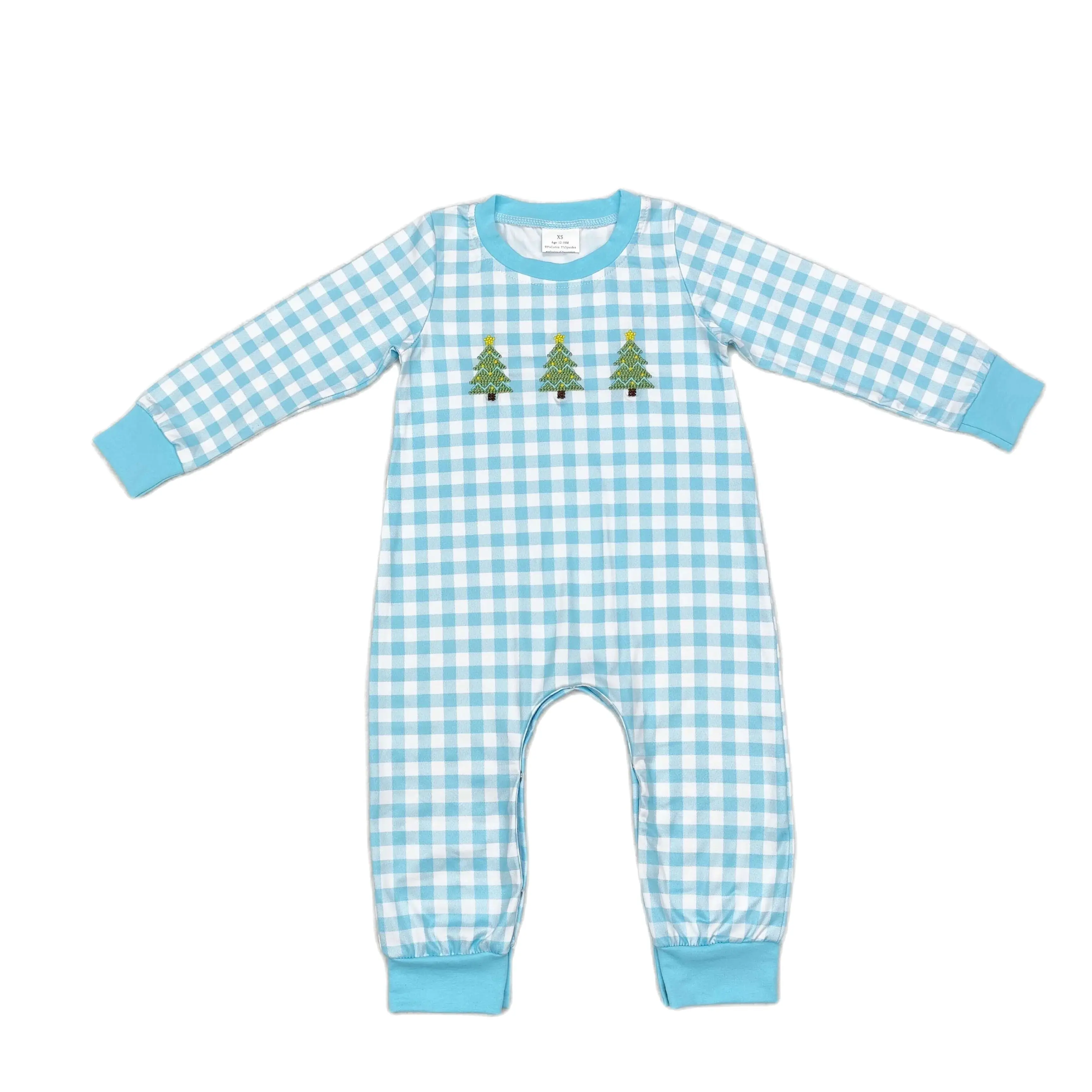 

Wholesale Newborn Coverall Bodysuit Long Sleeves Jumpsuit Baby Boy Toddler Embroidery Dog Green Stripes Romper Kids One-piece