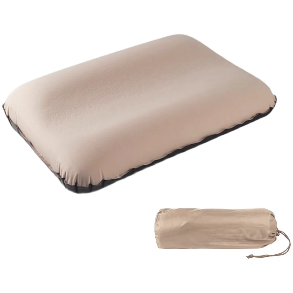 Self Inflating Camping Pillow 3D Sponge Neck Support Portable Travel Pillow For Outdoor Hiking Office Nap Sleeping Part Blankets