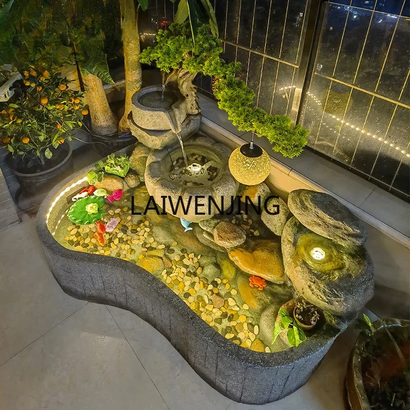 

HLZ flowing water ornament, circulating water can raise fish, office feng shui wheel lucky balcony layout