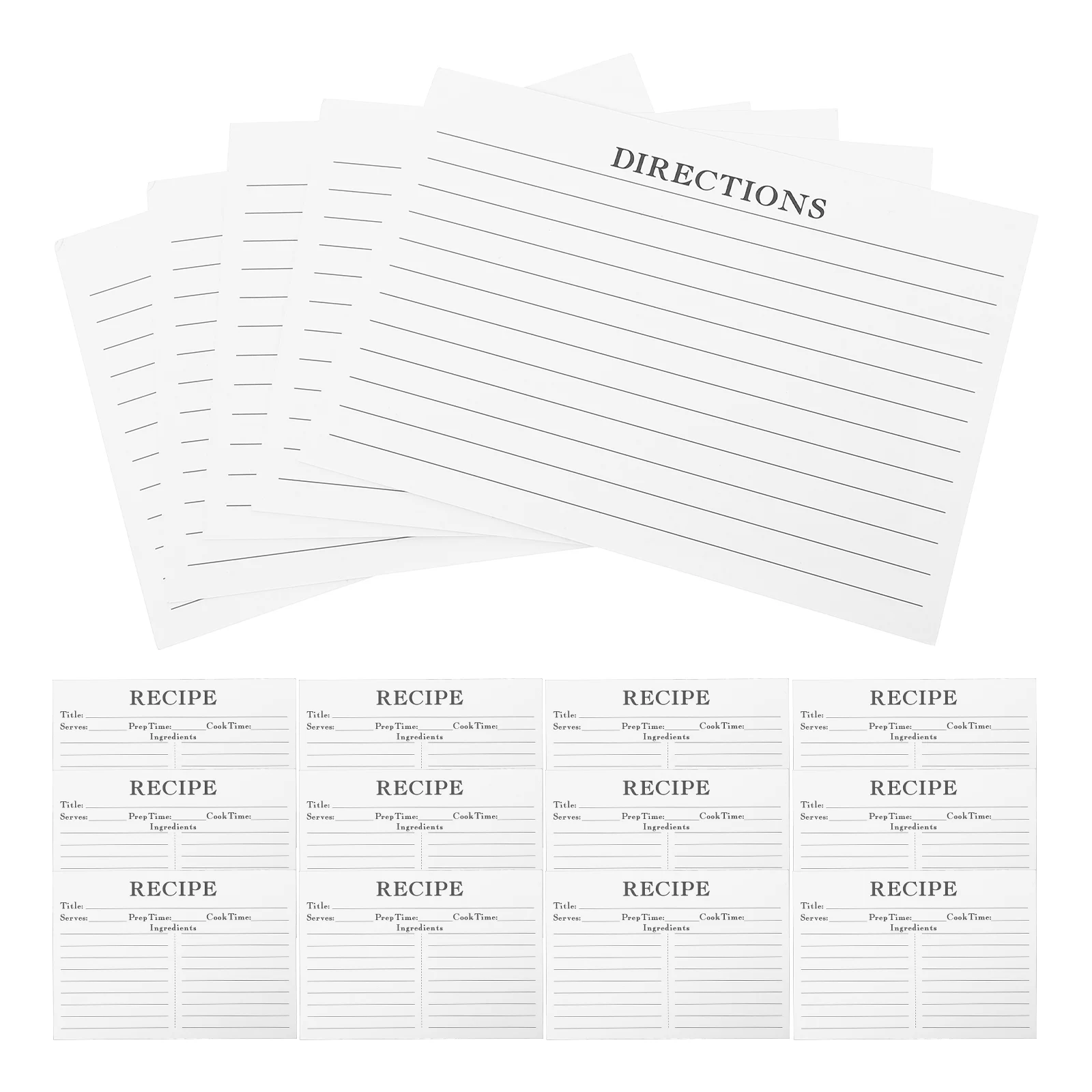 

50 Sheets Recipe Cards Blank Paper Bridal Shower Food Note Wedding Kitchen Dietary Cards Versatile Design