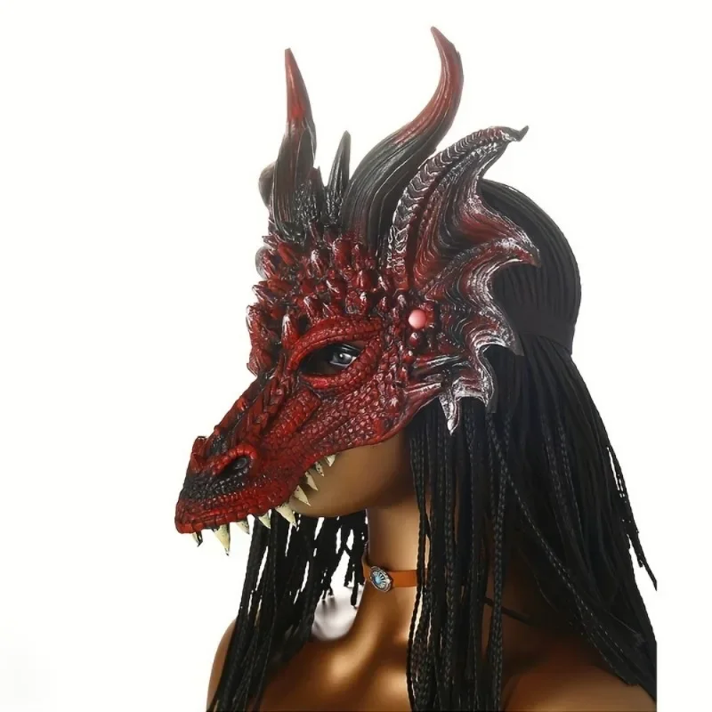 Realistic Dragon Design Mask  Durable PUComfortable Fit  Perfect for Halloween Cosplay and Performances