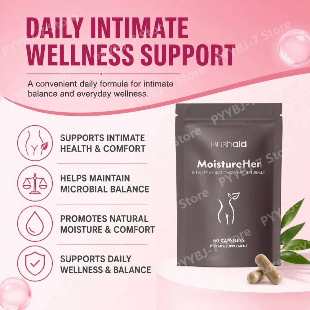 Intimate Hydration Capsules with Slippery Elm Maca For Comfort Microbial Balance Softness Women 60 Capsules