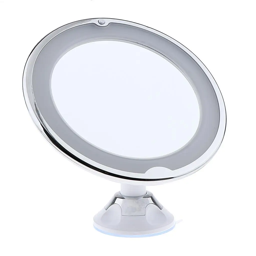 Fogless 10X Magnifying Bathroom Wall Mount Swivel LED Makeup Shaving Mirror