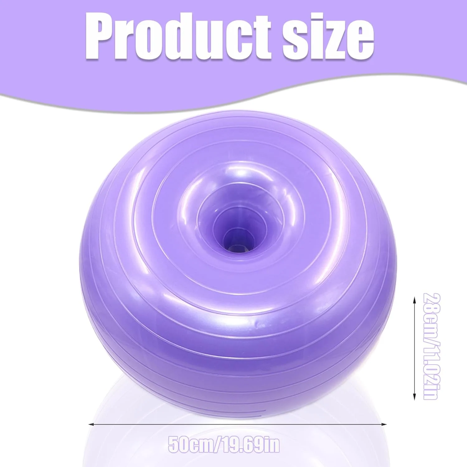 Exercise Ball 20inch Inflatable Yoga Ball with Inflator Anti-Burst Workout Ball Fitness Ball for Balancing Stability Training