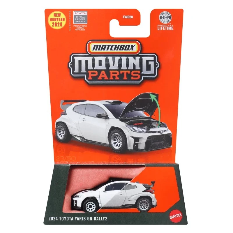 26N Matchbox Carro de Juguete con Piezas Móviles 1/64 de Metal Fundido a Presión, Modelo de Vehículo Toyota Yaris GR Rally2 2024, Colección de Juguetes, Regalo de Cumpleaños