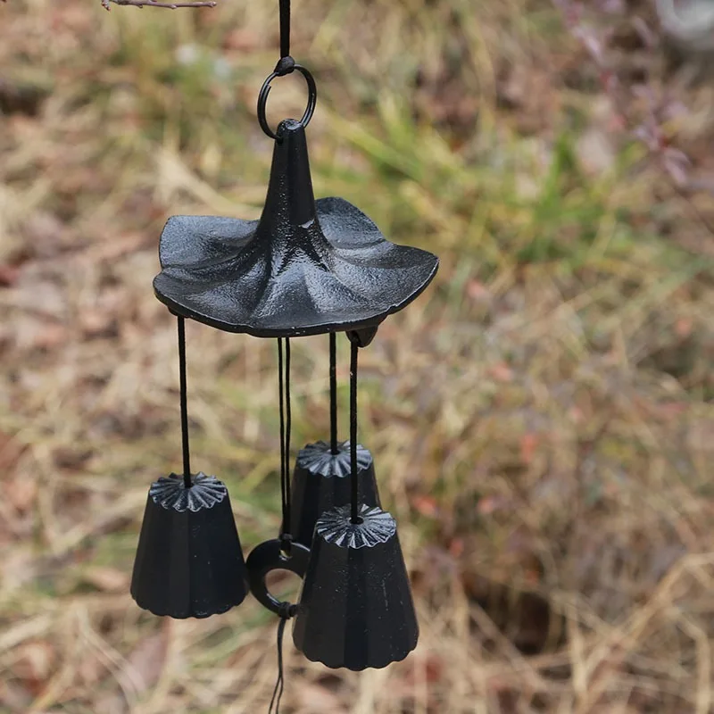 Low Iron Outdoor Wind Chime Japanese Style Decoration Courtyard Door Hanging Ornament Camping Bell Garden Patio Home Decor Gift