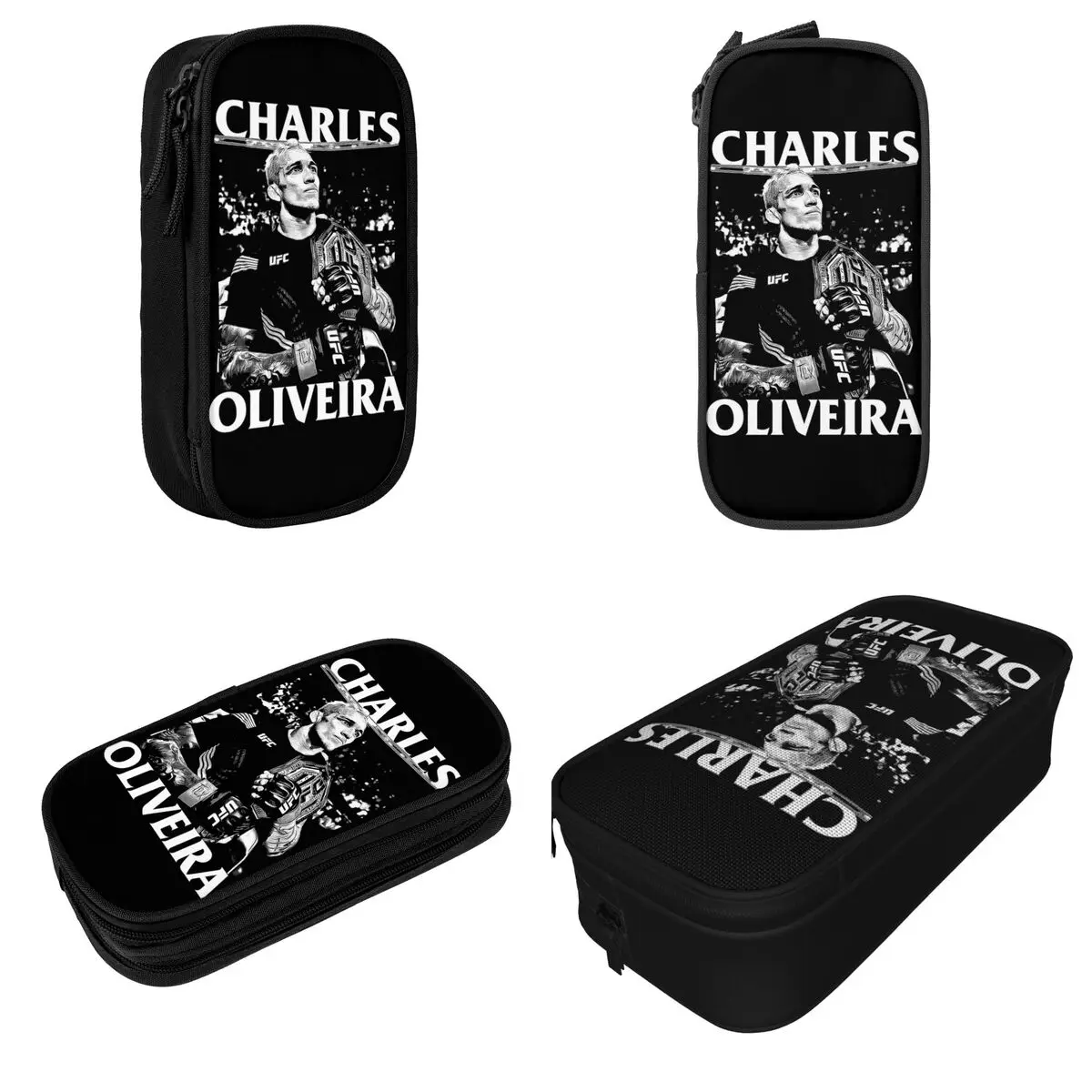 Charles Oliveira Do Bronx Boxer Boxing Pencil Cases Fashion Pen Holder Bag Student Large Storage Office Zipper Pencil Box