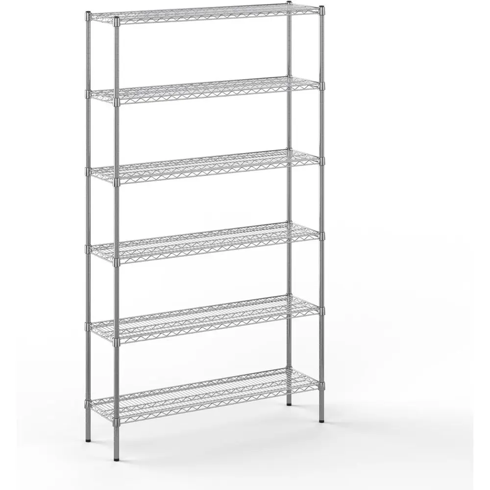 

6-Shelf Heavy-Duty Wire Shelving Unit | 14 Deep, 48 Wide, 86 Tall | Commercial Storage Rack