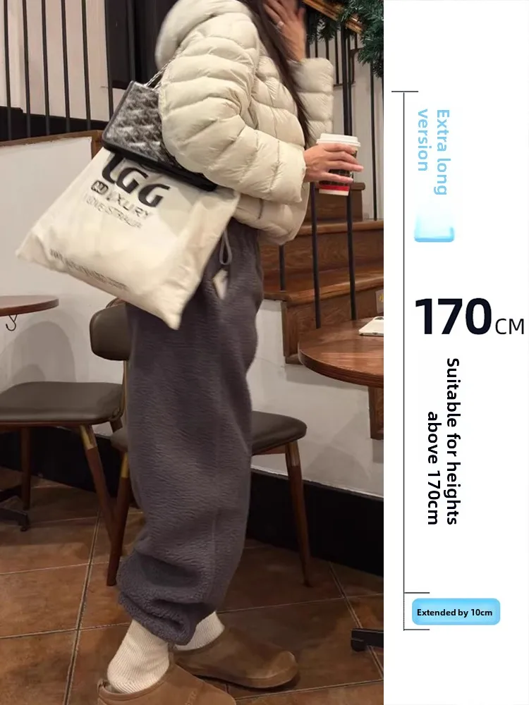 

Утепленные свободные женские повседневные брюки из двустороннего вельвета, защита от холода, осенне-зимняя удлиненная модель в корейском стиле, прямые.