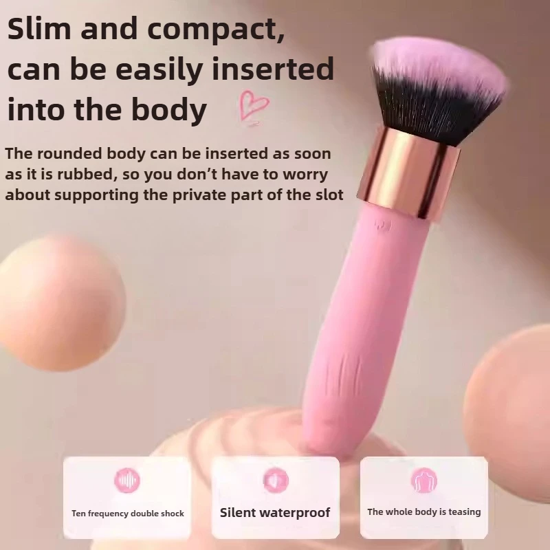 فرشاة مهبلية مهبلية من السيليكون باللونين الأرجواني والوردي مع 10 أوضاع اهتزاز لتحفيز المداعبة من السيليكون الناعم #3