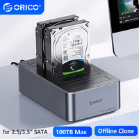ORICO Hard Drive Docking Station Offline Clone SATA HDD Enclosure for 2.5/3.5 inch SATA SSD/HDD Dock USB C 3.2 Gen 1 Duplicator