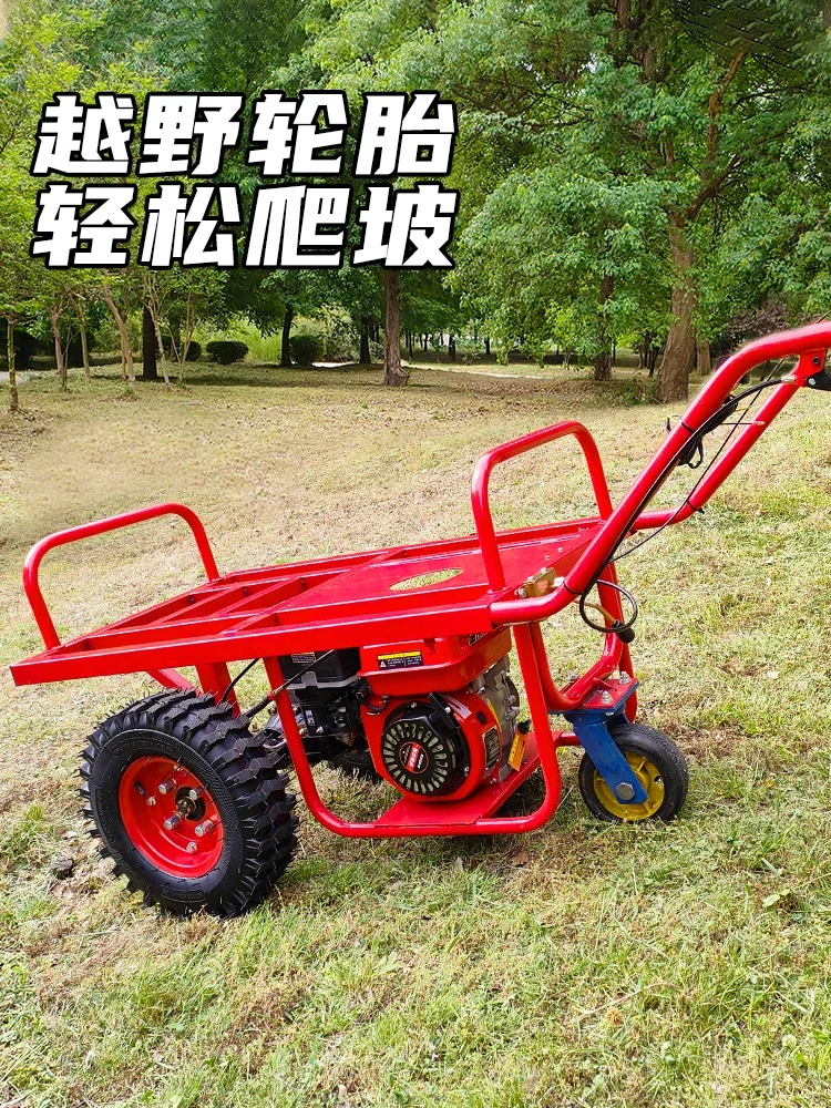 Chariot à double roues pour verger d'escalade agricole, plateau en bois côtelé, camion à seau de sable et de gravier pour chantier