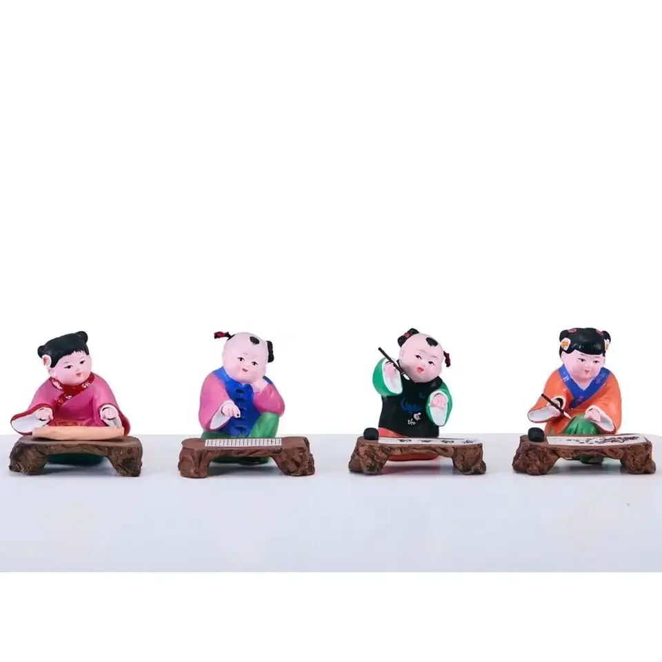Clay figurines, piano, chess, calligraphy and painting, purely handmade intangible cultural heritage handicrafts, gift ornaments