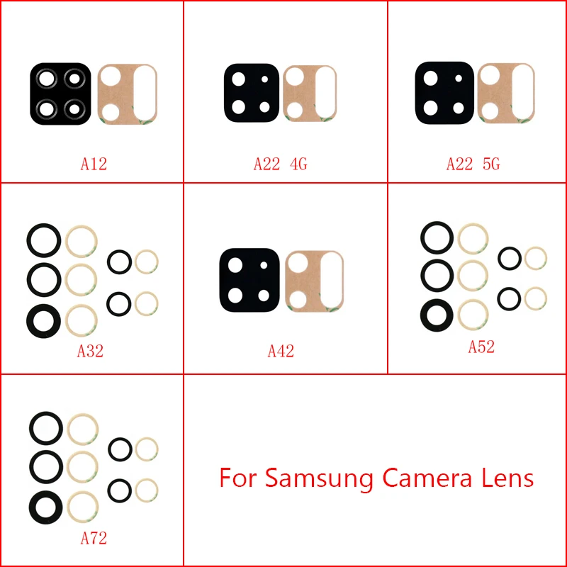 

Rear Camera Glass For Samsung A12 A22 A32 A42 A52 A72 4G 5G A125F A225F A226B A325F A525 a725 Back Camera Lens Glass With Glue