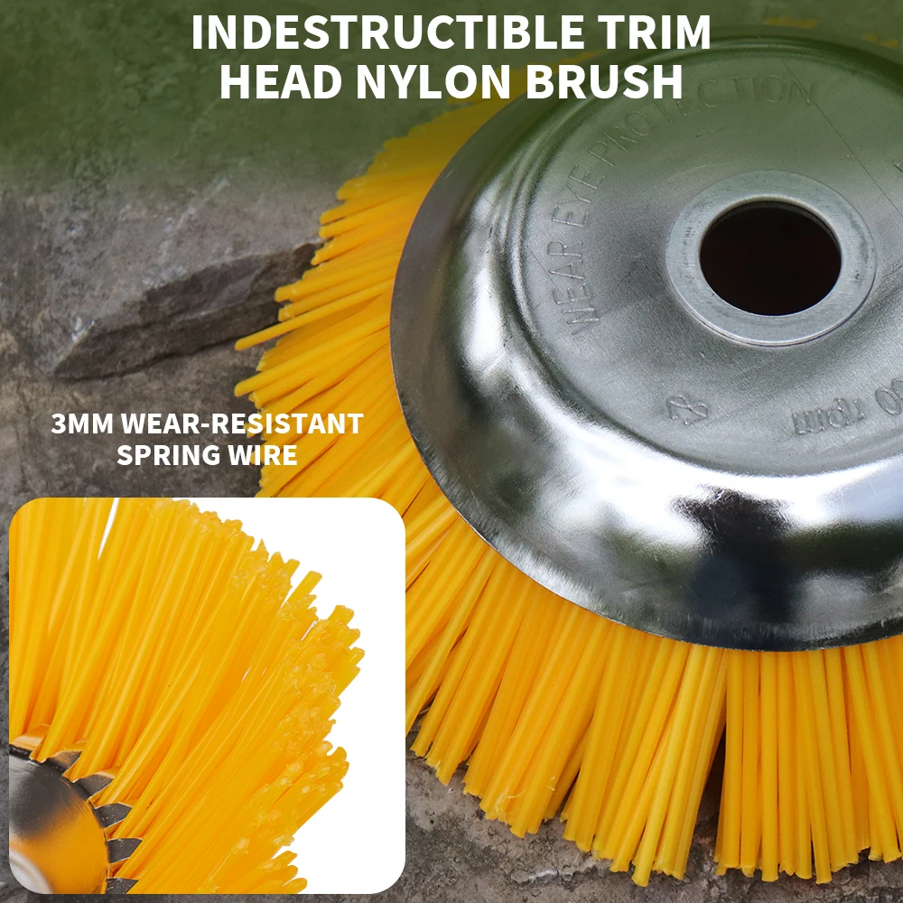 8 بوصة عجلة النايلون حديقة الاعشاب الحديقة العالمي العشب الانتهازي رئيس Weeder فرشاة الاعشاب الدوارة لآلة إزالة الأعشاب الضارة المناظر الطبيعية