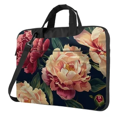 flower peony flower laptop bag printed pattern fashion briefcase ultra-thin portable shoulder laptop bag 13 14 15.6in