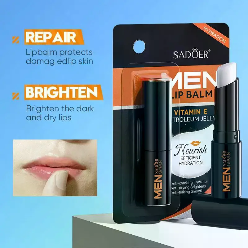 Pocket Size Men Lip Balm 1/2Pcs 2.7g Vitamin E Deep Hydration Repair For Dry Chapped Lips On The Go