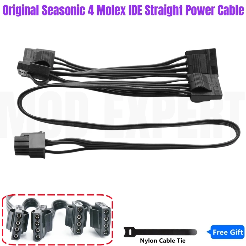 

Original Seasonic PSU 6Pin to 4 Molex IDE 4Pin Peripheral Modular Power Cable for Seasonic GM-650, GM-550, GM-500 GOLD Power