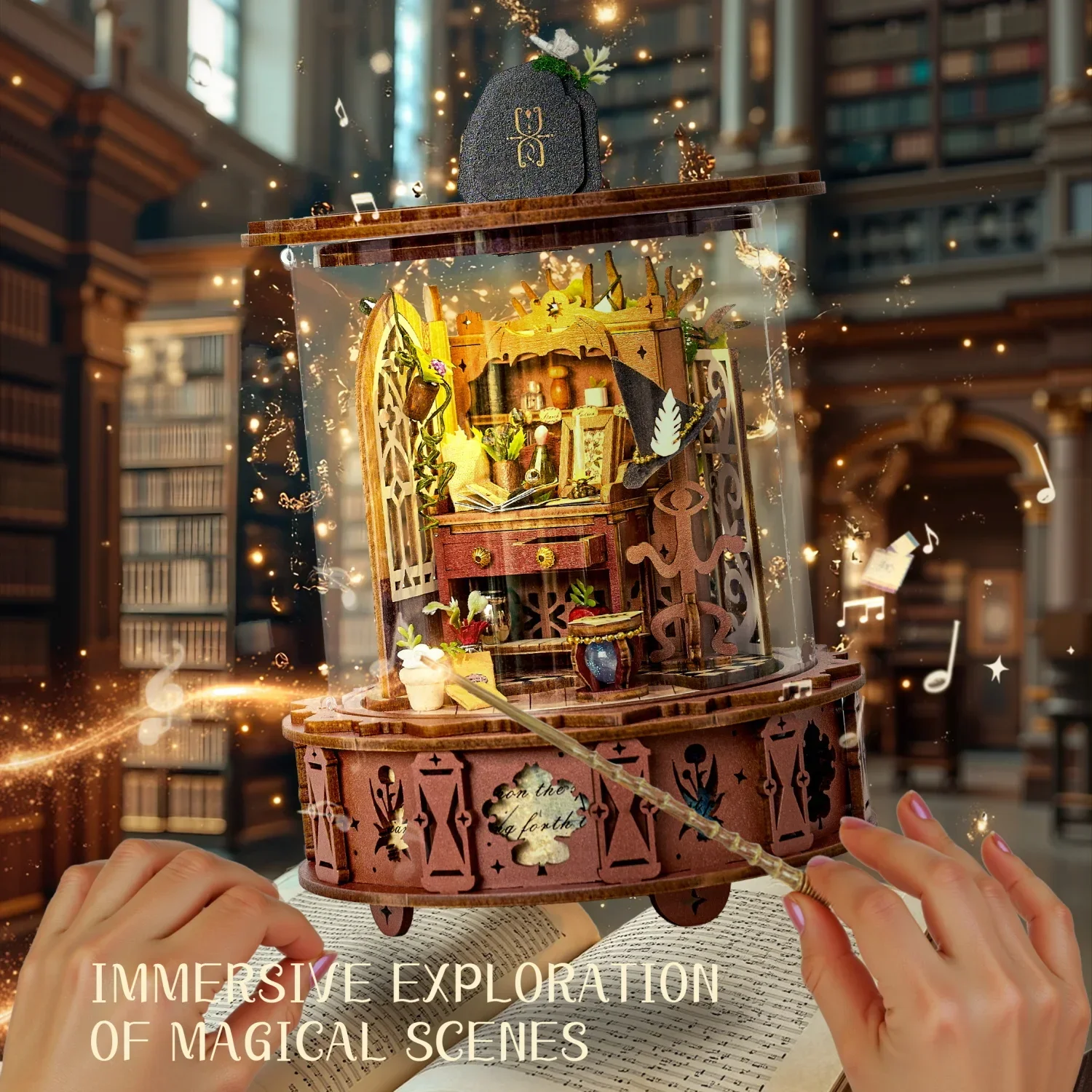 

Музыкальная шкатулка-домик Magic Garden: Набор для сборки миниатюрного деревянного домика своими руками с мебелью, кукольный домик для подарков друзьям