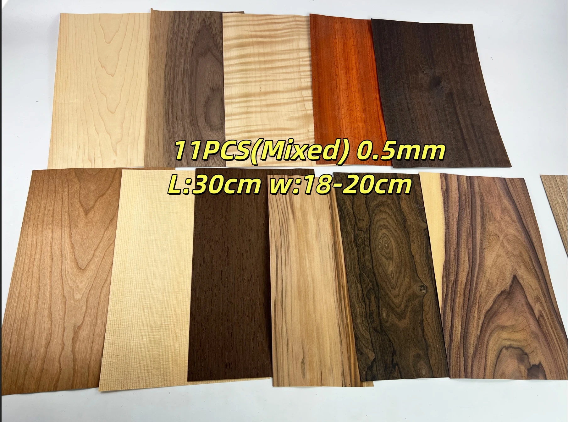 

11pcs/set Natural Wood Veneer Black Walnut Maple Smoked Wood Veneer Sheets Marquetry Art Veneer Decorative Painting Material